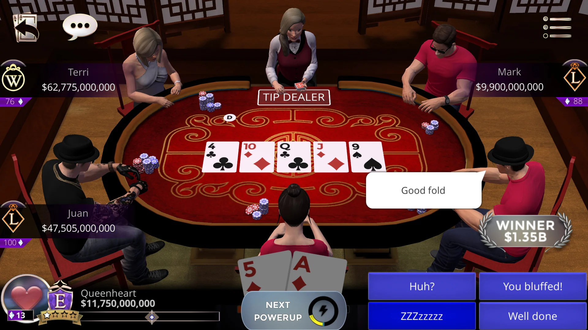 Octagon poker table