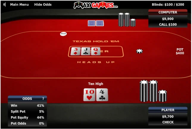 Poker probability chart